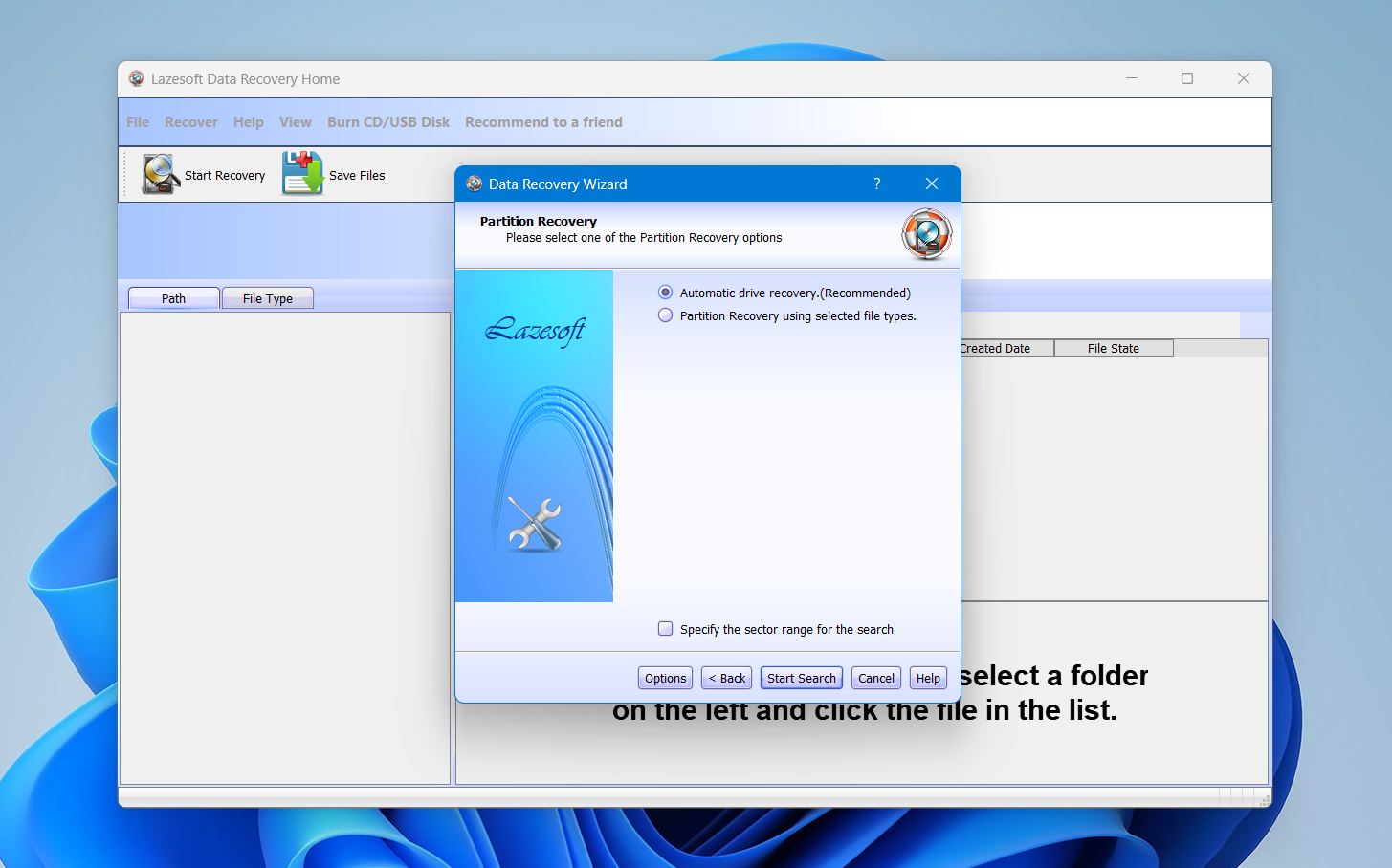 Lazesoft partition recovery