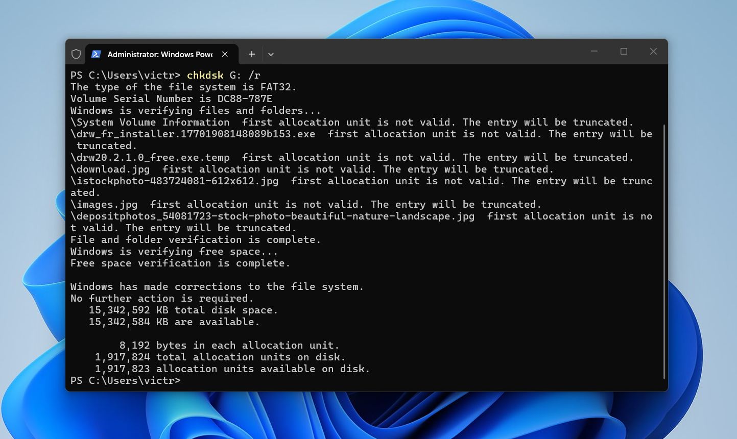 Use CHKDSK
