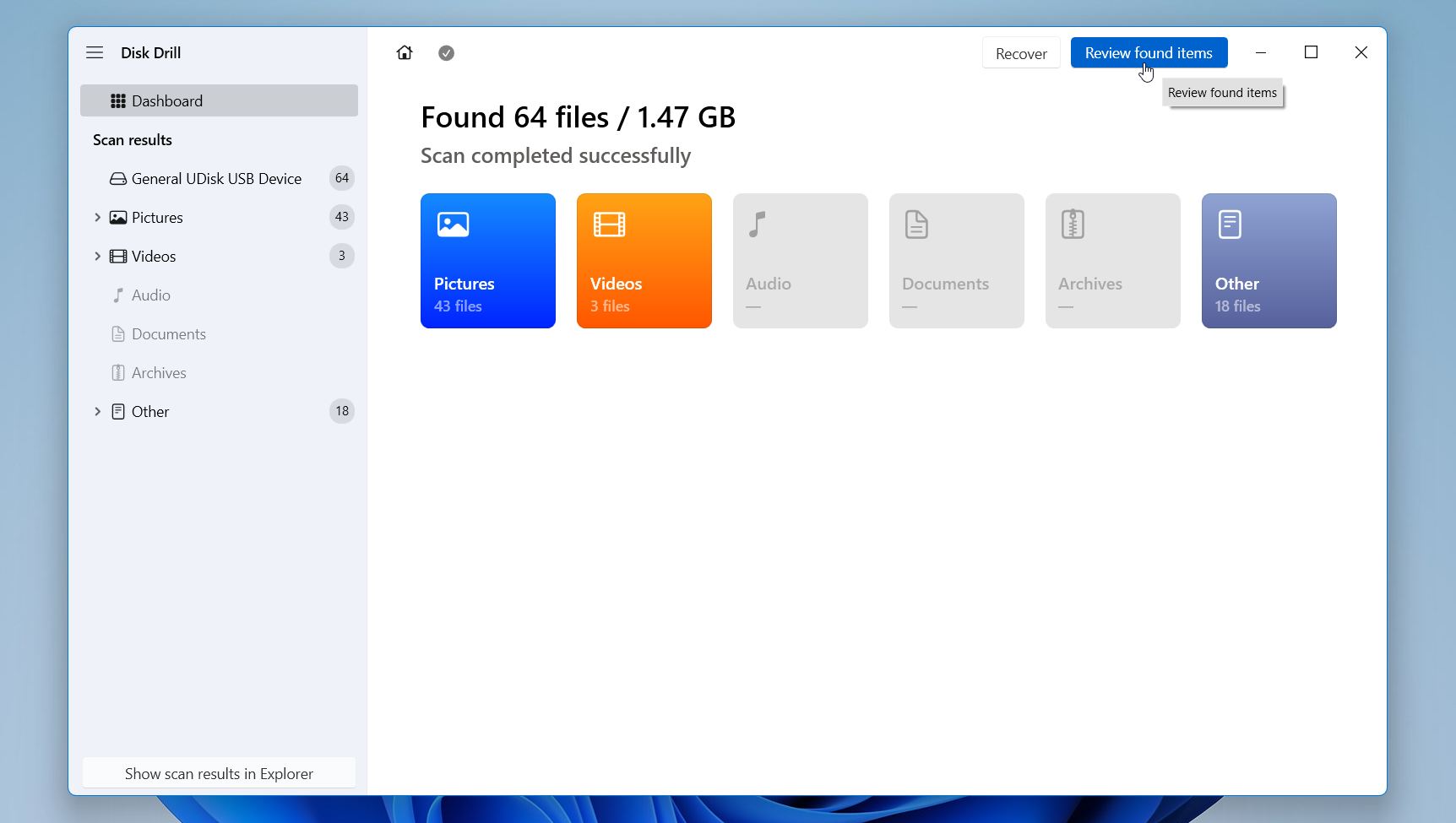 Disk Drill review found files