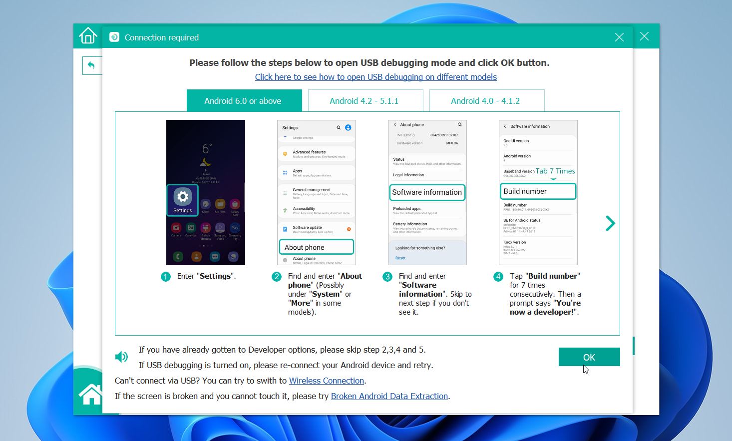 FoneLab follow instructions