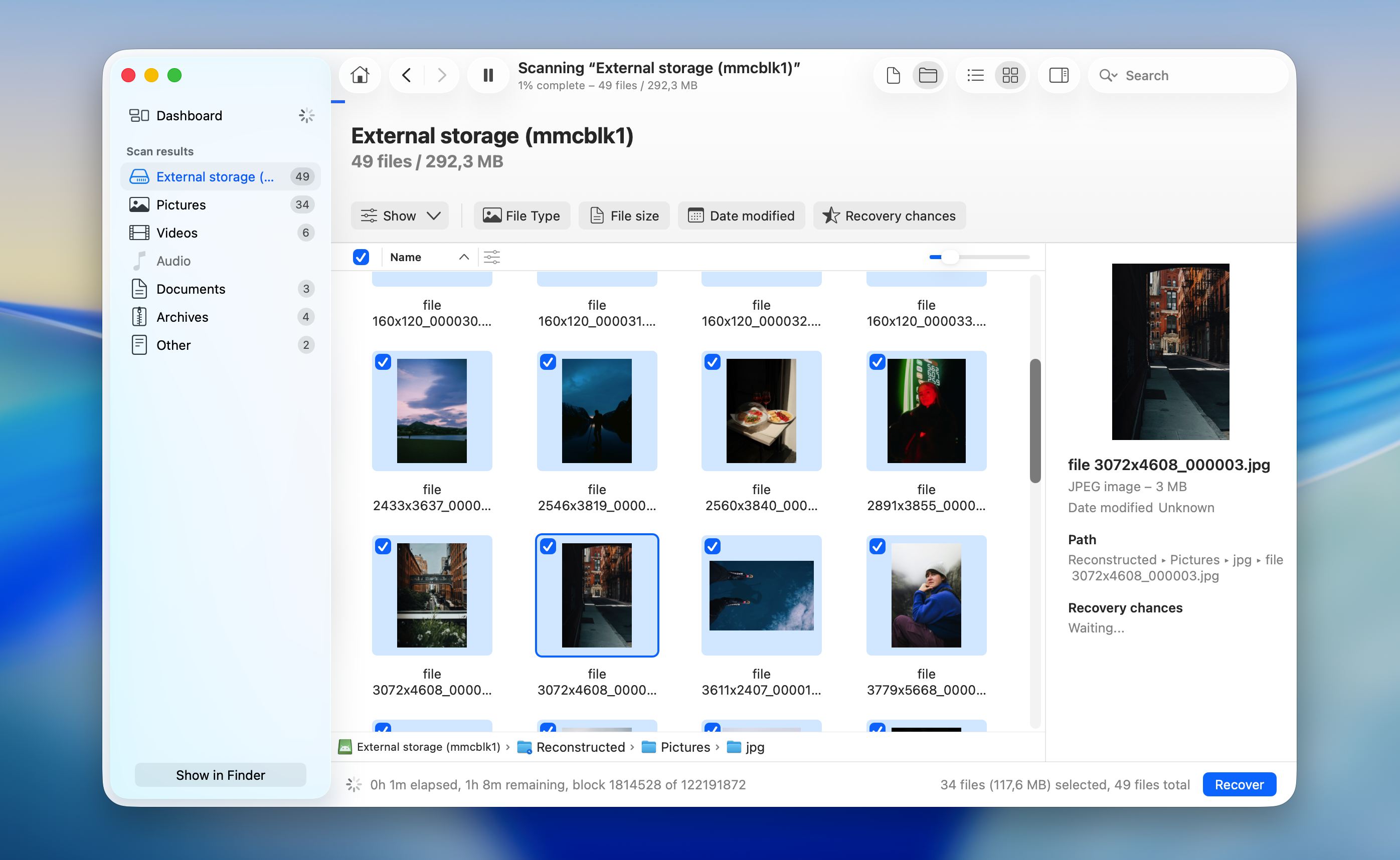 Disk Drill Mac preview & select files