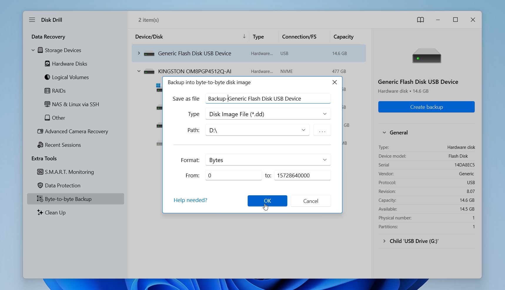 Disk Drill name backup