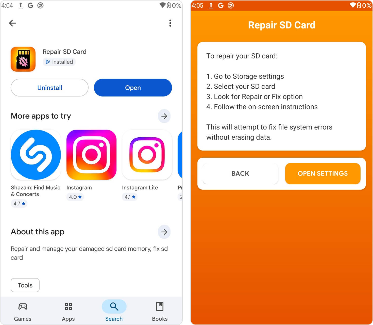 Repair SD Card (Android tool)