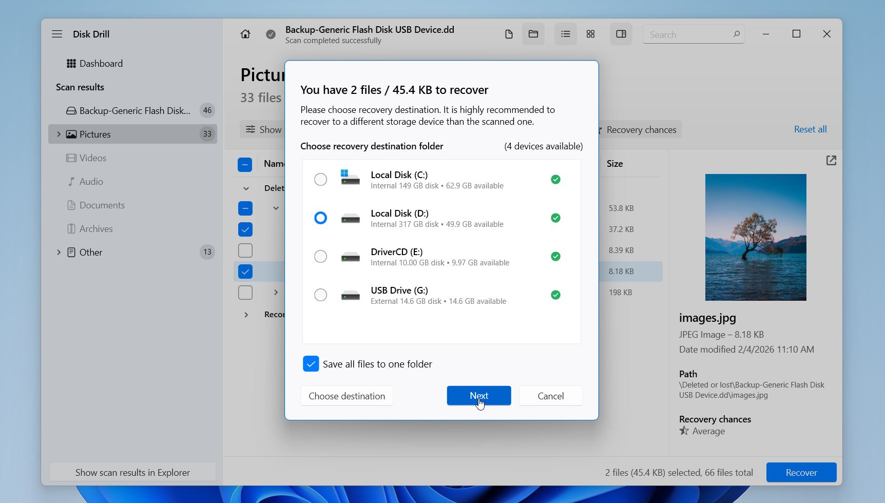 Disk Drill save recovered files