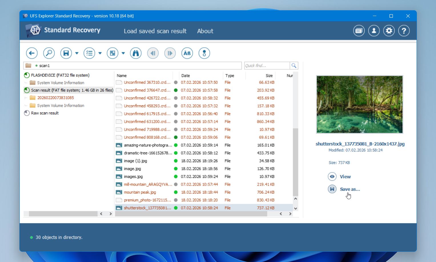 UFS Explorer preview