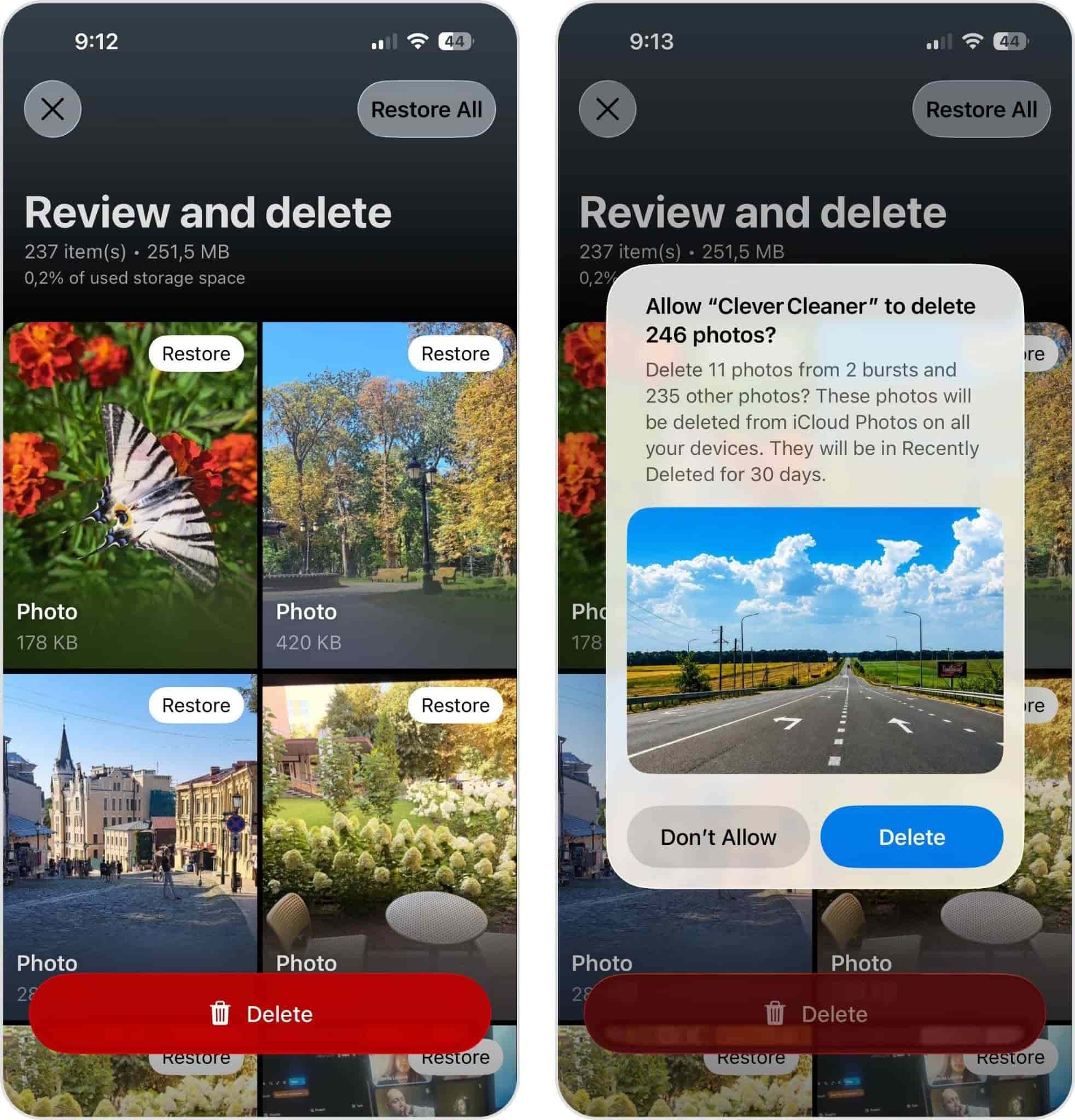 Delete duplicate photos with Clever Cleaner