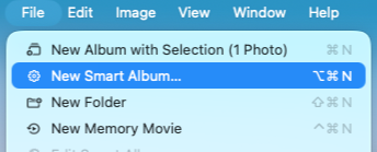 Create a new album on a Mac