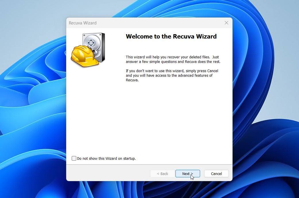 Recuva wizard