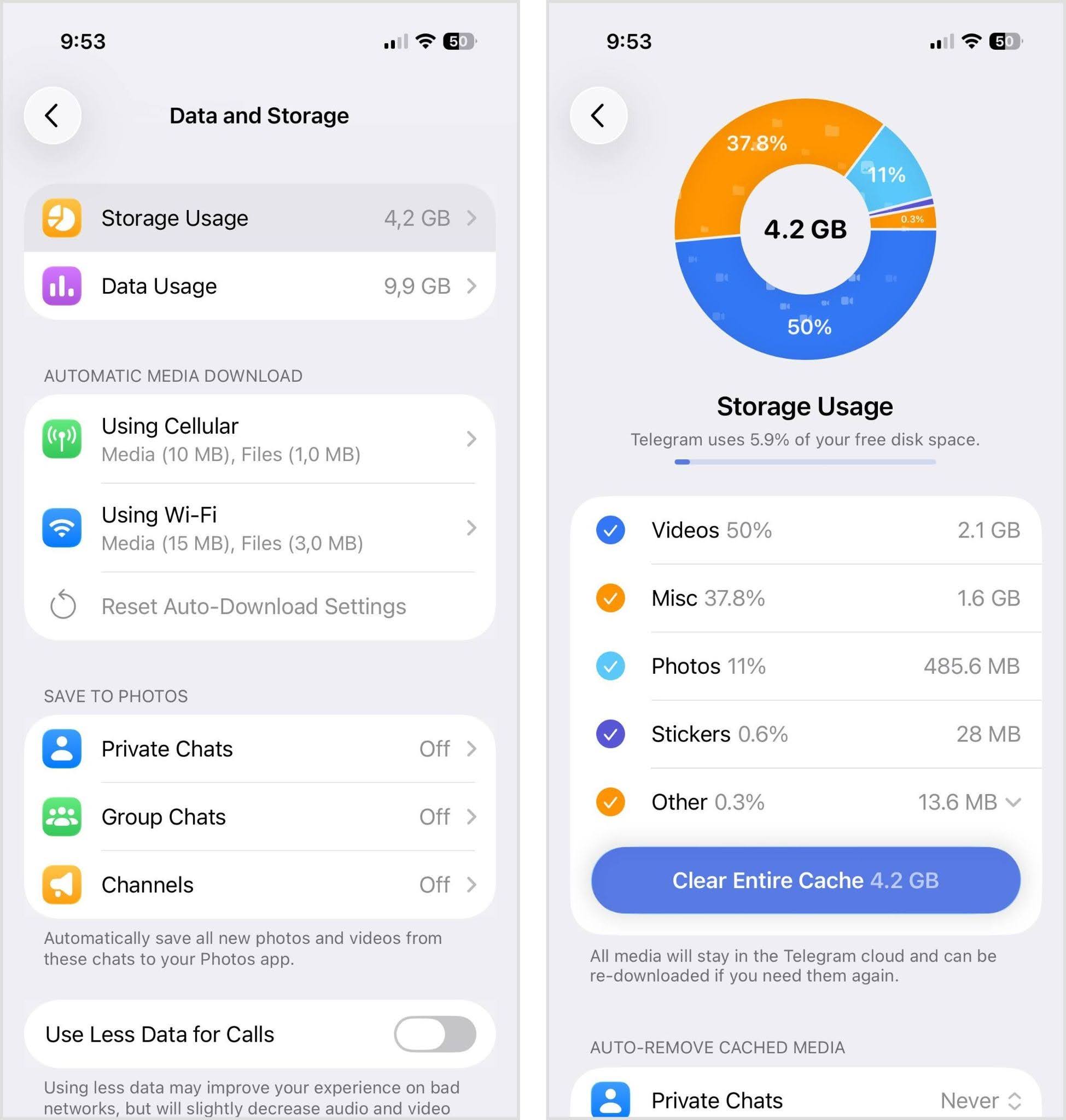 Clear app cache