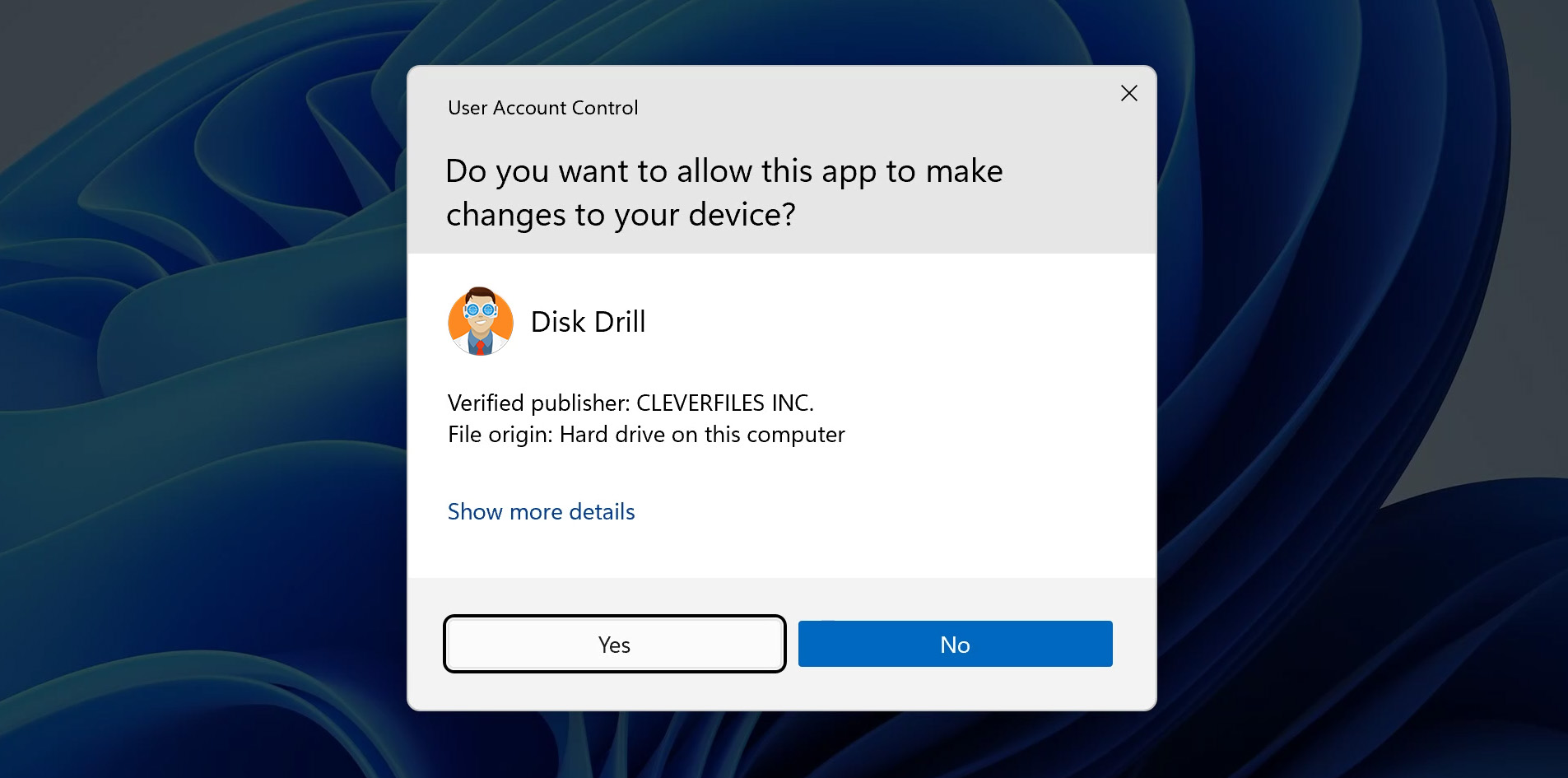 Graphic representation of launching Disk Drill software to initiate the recovery of lost flash drive data